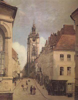 Jean Baptiste Camille  Corot Le beffroi de Douai (mk11) France oil painting art